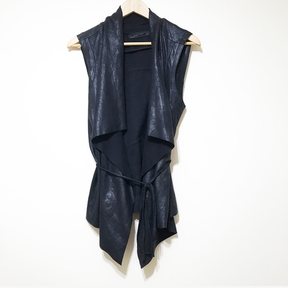 zara leather vest
